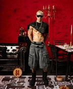 DEVOTUS Strap Cargo Wide Leg Shorts Vietnamese Streetwear