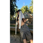 DEVOTUS Strap Cargo Wide Leg Shorts Vietnamese Streetwear